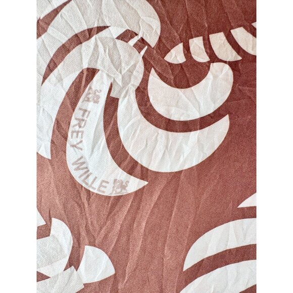 FREY WILLE Brown Ivory Sphinx Motif Silk Twill 69" x 20" Large Scarf Shawl - Picture 4 of 15